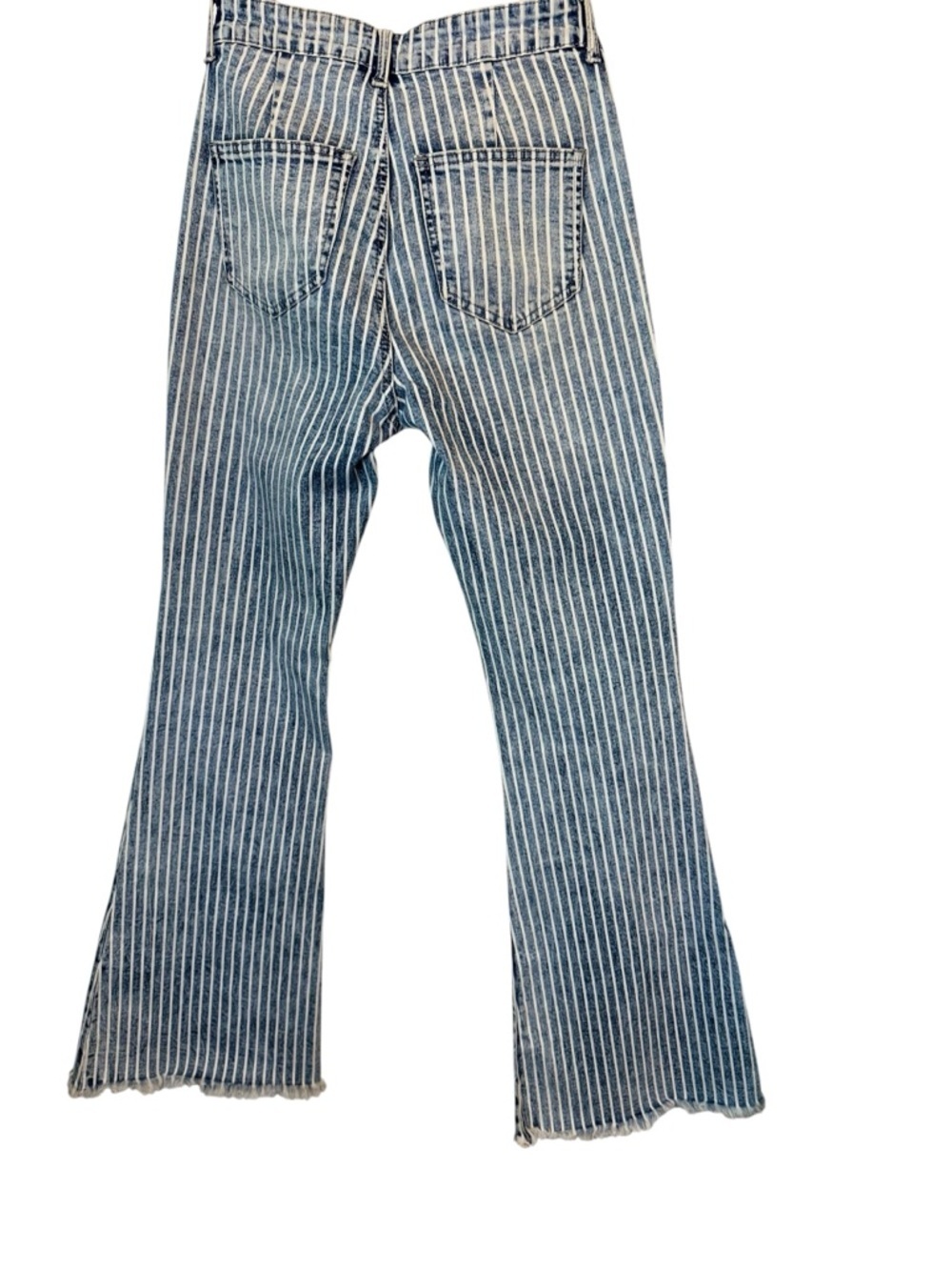 Willow & Root Striped Flare Jeans Women’s 25x32 High Rise Wide Leg Denim Boho - Picture 5 of 10